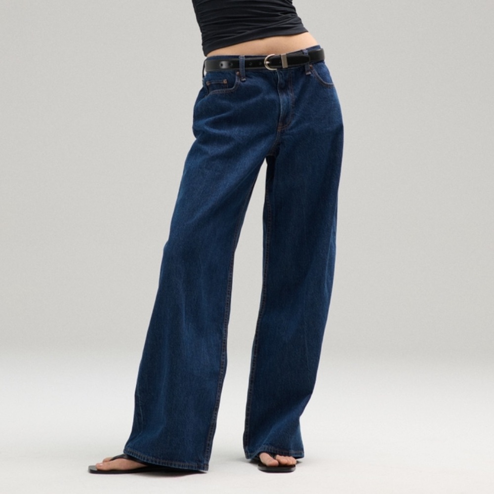 Abercrombie & Fitch Dark Blue Wide Leg Jeans
